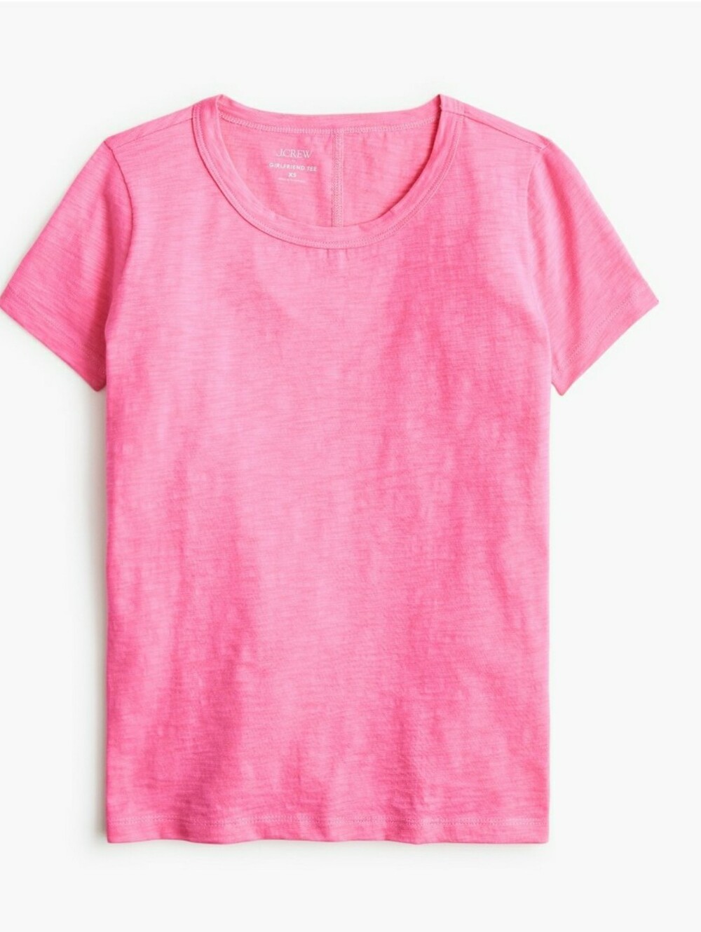 J. Crew Pink Girlfriend Tee Crewneck Short Sleeve T Shirt Large Washed Feel